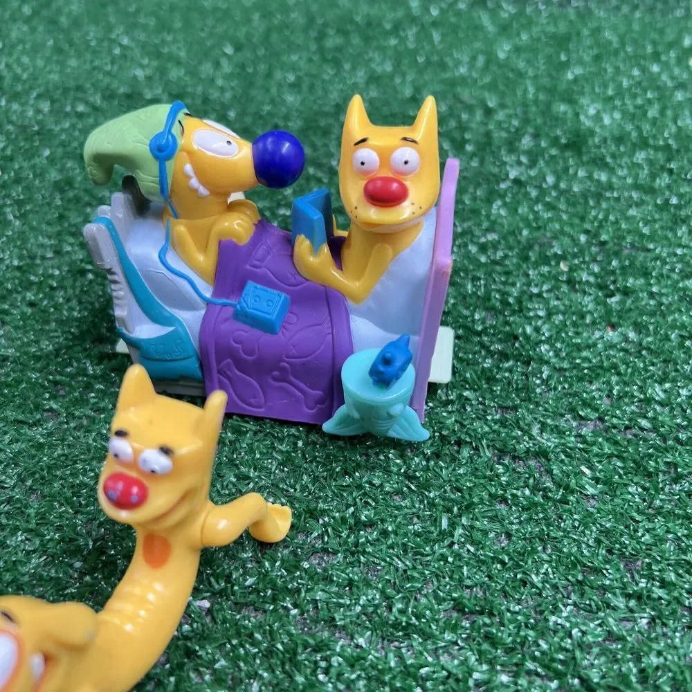 Nickalodeon‎ 1999 Dog & Cat Burger King Kids Meal Toys Lot Of 2